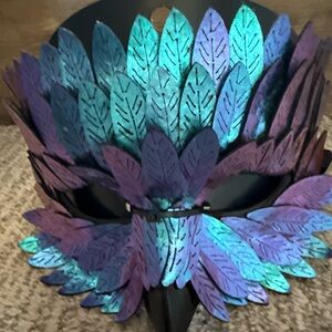 Colorful Feathered Iridescent Masquerade Crow Mask